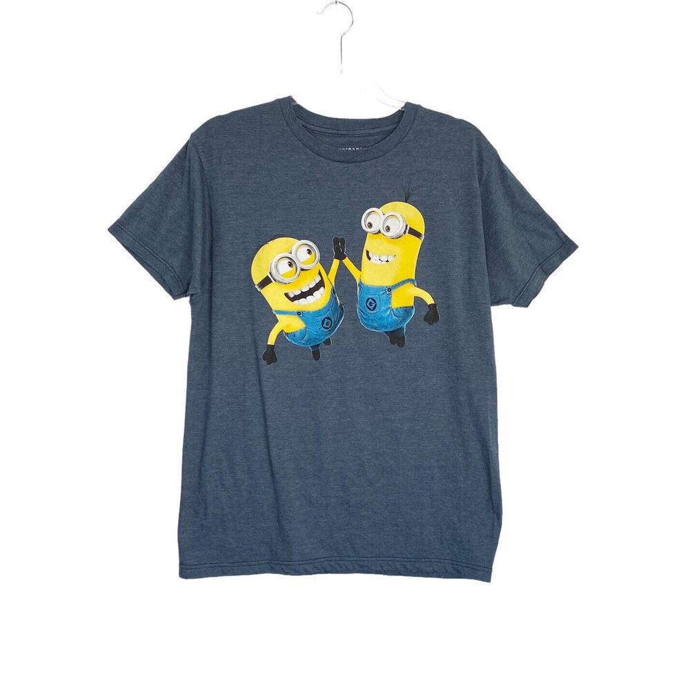 Minions Shirt Womens Size Medium Blue Despicable ME 2 High Three Graph T-Shirt